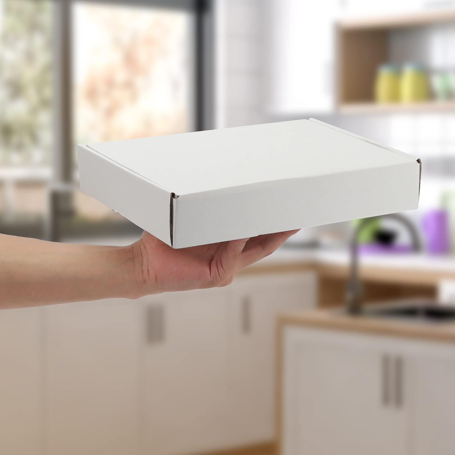 Detalle de HORLIMER 25 Pack White Shipping Boxes, 17.8x12.7x5cm – Corrugated Cardboard Mailing Boxes