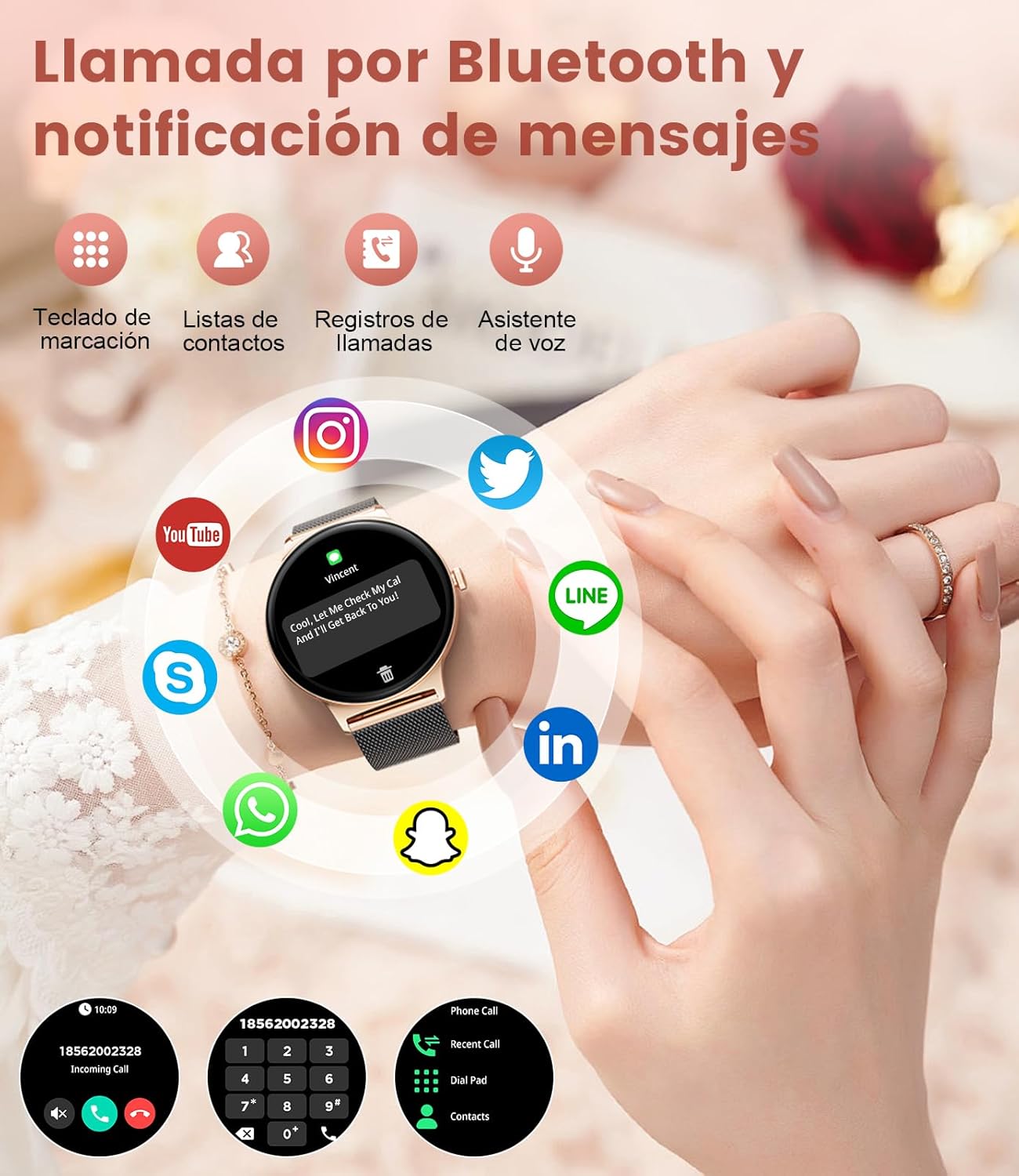 Detalle 2 de LIGE Reloj Mujer 1,43'' AMOLED