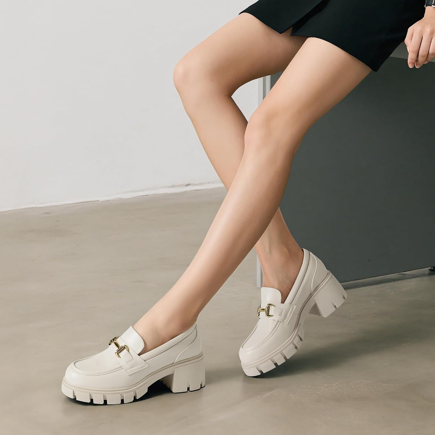 Thumbnail 2 de DREAM PAIRS Women’s Platform Chunky Loafers with Horse-Bit Detail