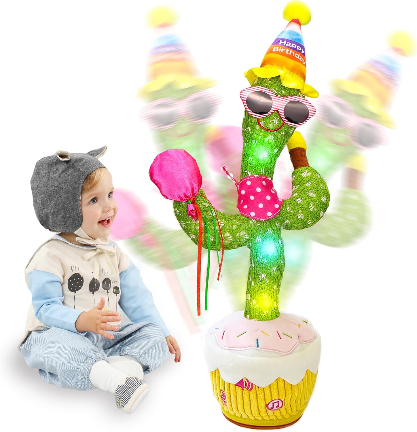Thumbnail 6 de Sprechender Giraffe Spielzeug von seOSTO – Tanzende Kuscheljiraffe mit Lautstärkeregler und Aufnahmefunktion