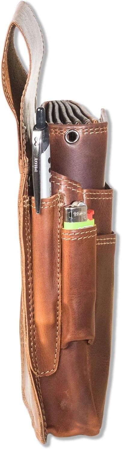 Detalle de Woodland Profi-Kellnerbörsen-Holster naturbelassenes Rindsleder