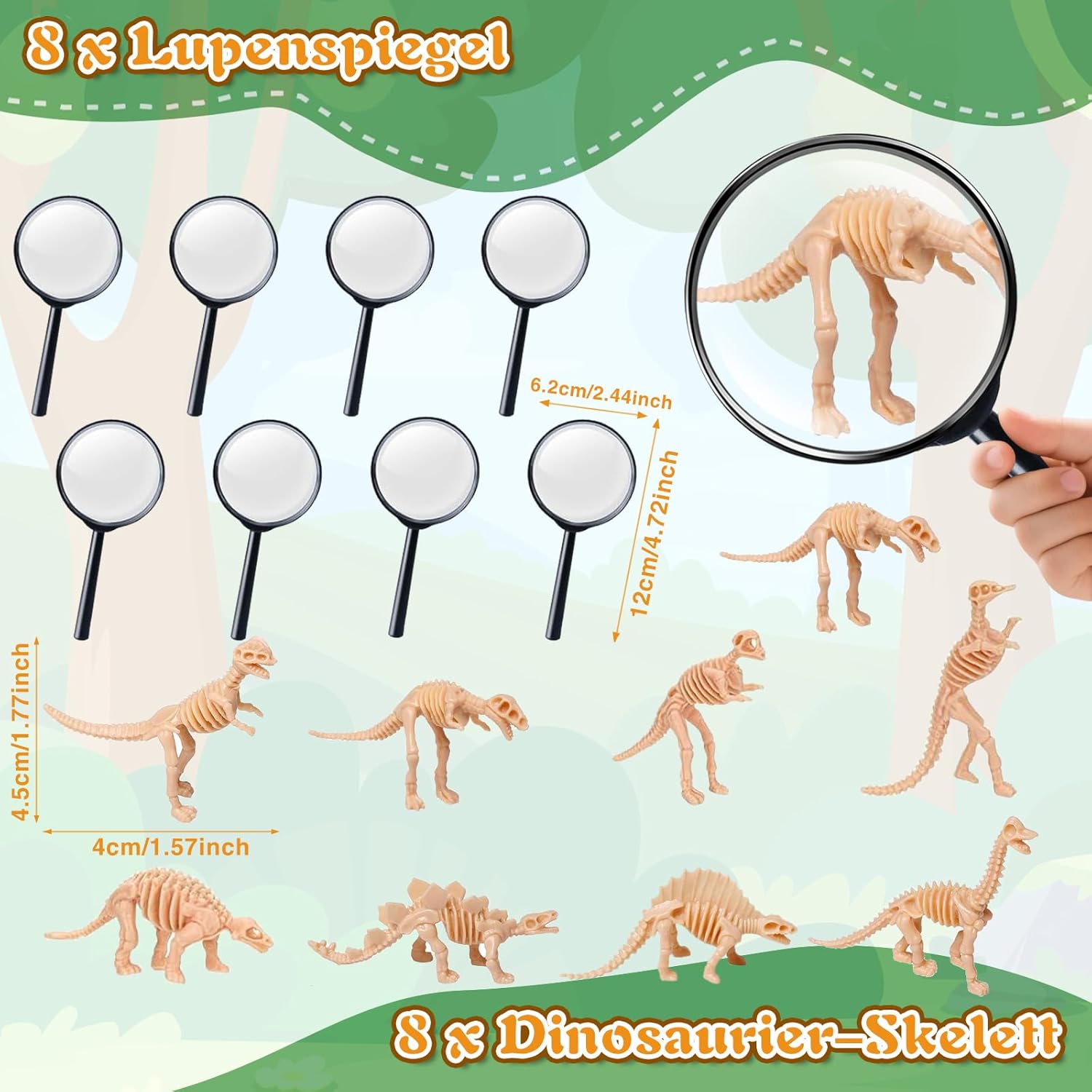 Thumbnail 2 de FEMBW Dino Party Mitgebsel-Set für Kindergeburtstag – Dino-Eier, 3D-Sticker, Leuchtende Schlüsselanhänger und mehr