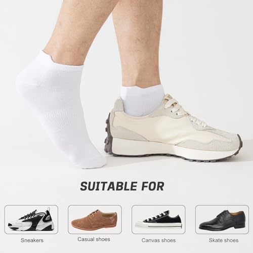 Thumbnail 6 de Niorasen Bamboo Trainer Socks for Men & Women (6 Pairs) – Low Cut White, UK 9–11