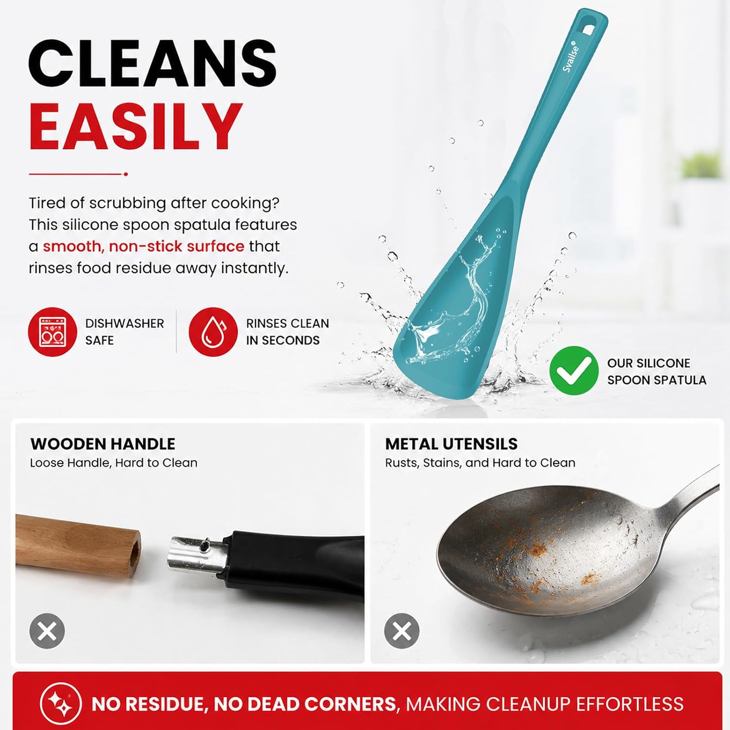 Thumbnail 6 de Svailse Silicone Spatula Spoon, 12.6-Inch