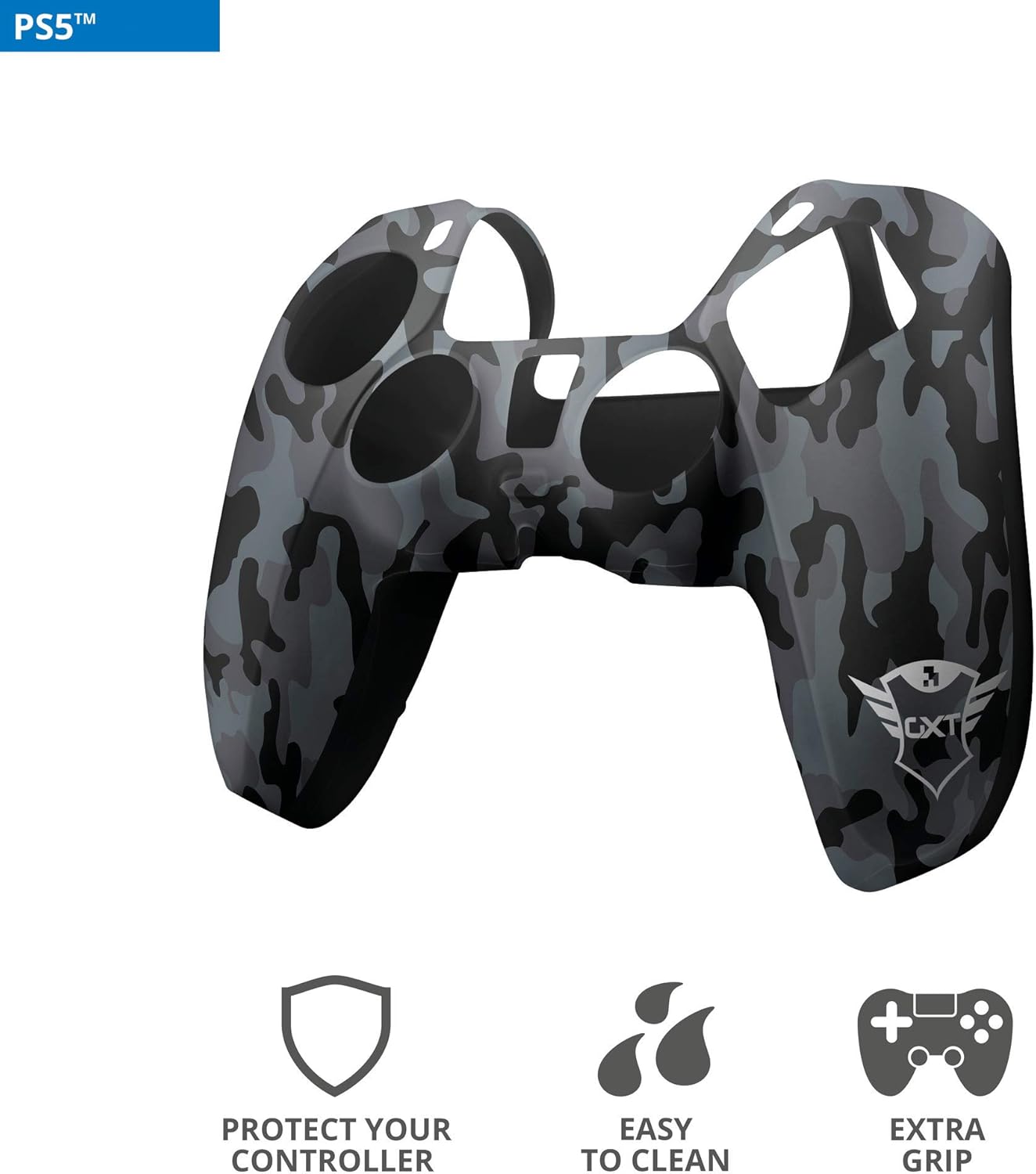 Thumbnail 4 de GXTrust GXT 748 coque en silicone antidérapante pour manette PS5 DualSense (camo noir)