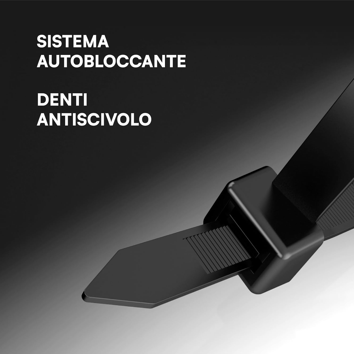 Detalle de Lot de 400 colliers de serrage en nylon 6,6 150 x 4,5 mm – noir, résistance élevée et autostop anti-dents