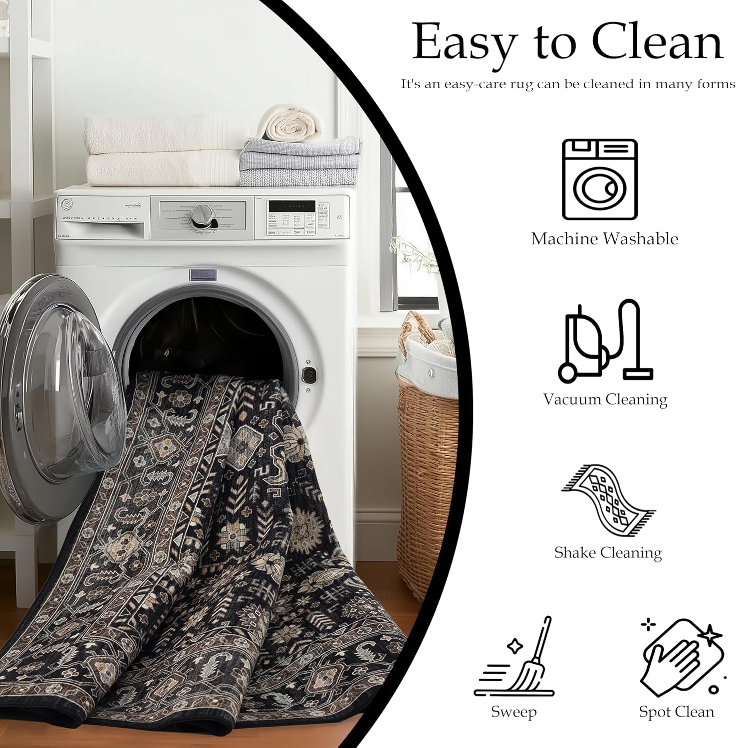Thumbnail 5 de Ruaruarug Area Rug 8'×10' Machine Washable