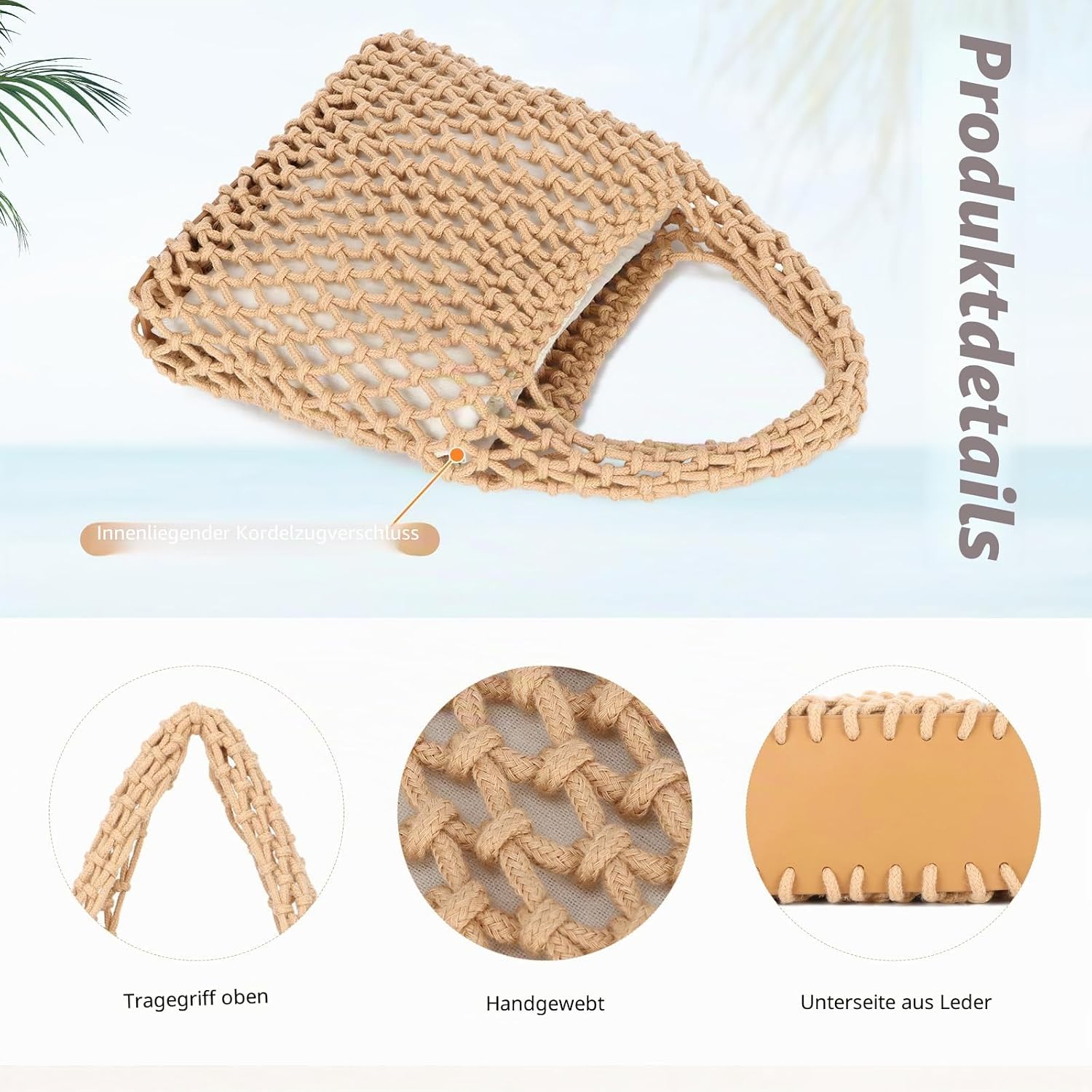 Thumbnail 6 de EVEOUT Gewebte Clutch Tasche – Kleine Häkelmesh-Tasche für Damen