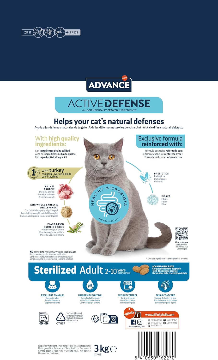 Thumbnail 2 de Advance Cat Adult Sterilized, Pienso para Gatos Adultos Esterilizados con Pavo, 3kg