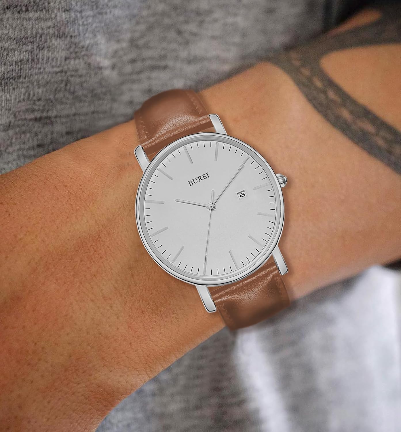 Thumbnail 6 de BUREI Herren-Armbanduhr Quarzuhr 30 m