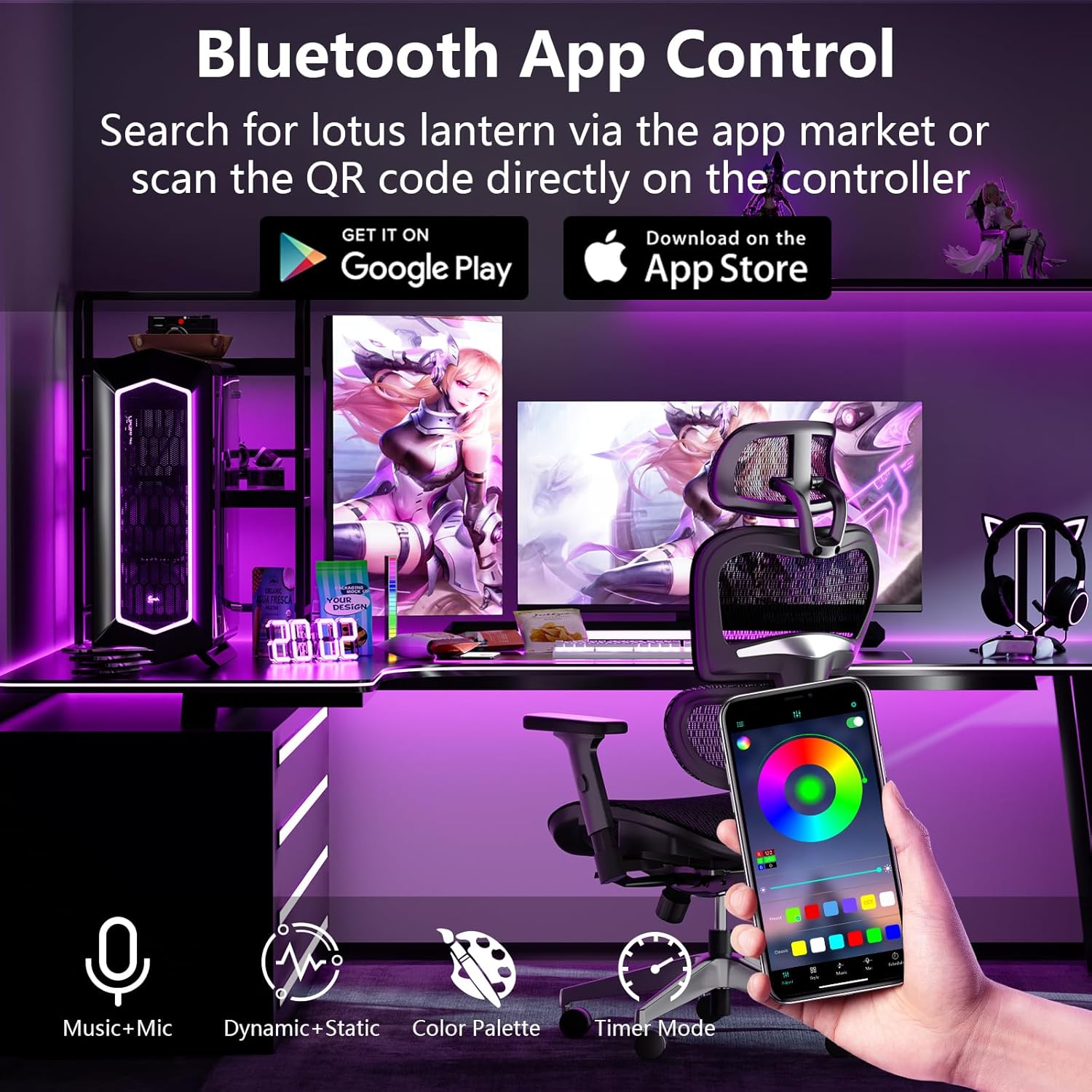 Thumbnail 2 de SINWE 30M LED Strip Lights with Music Sync, 44-Key Remote and App Control