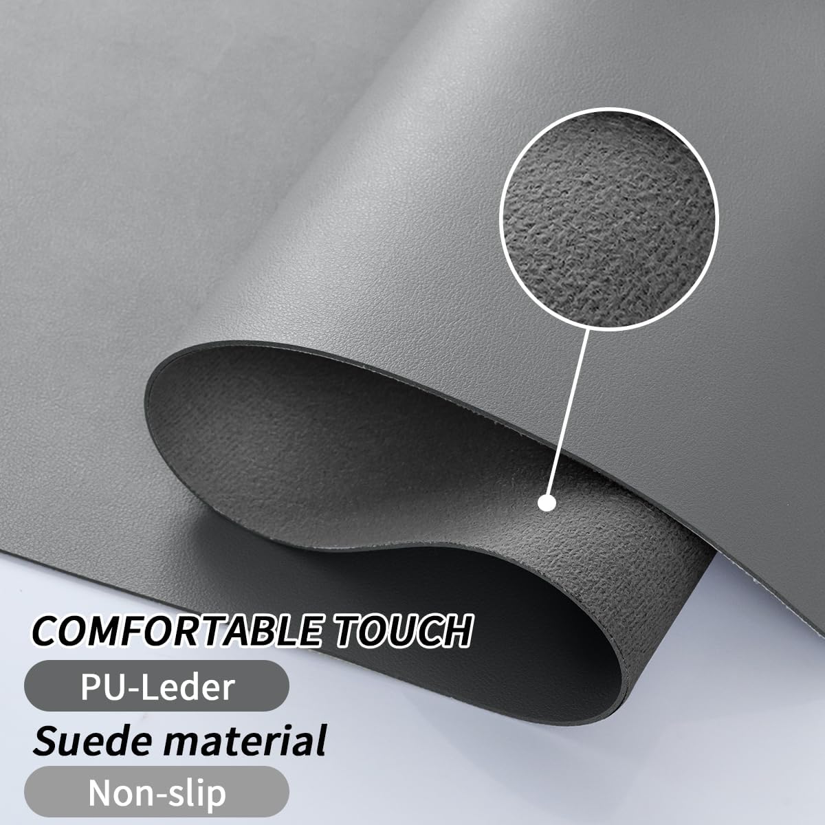Thumbnail 3 de Niviy Desk Protector Pad Grey — Large PU Leather Desk Mat (90 x 43 cm)
