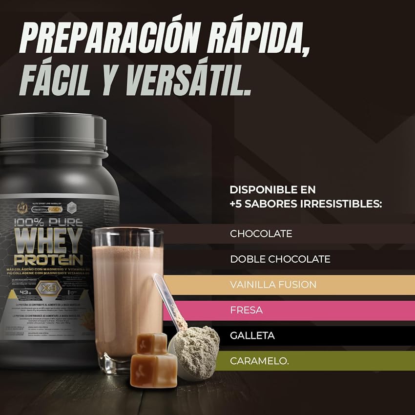 Thumbnail 4 de Healthy Fusion Whey Protein 💪 Proteína de Colágeno y Magnesio, 1000g