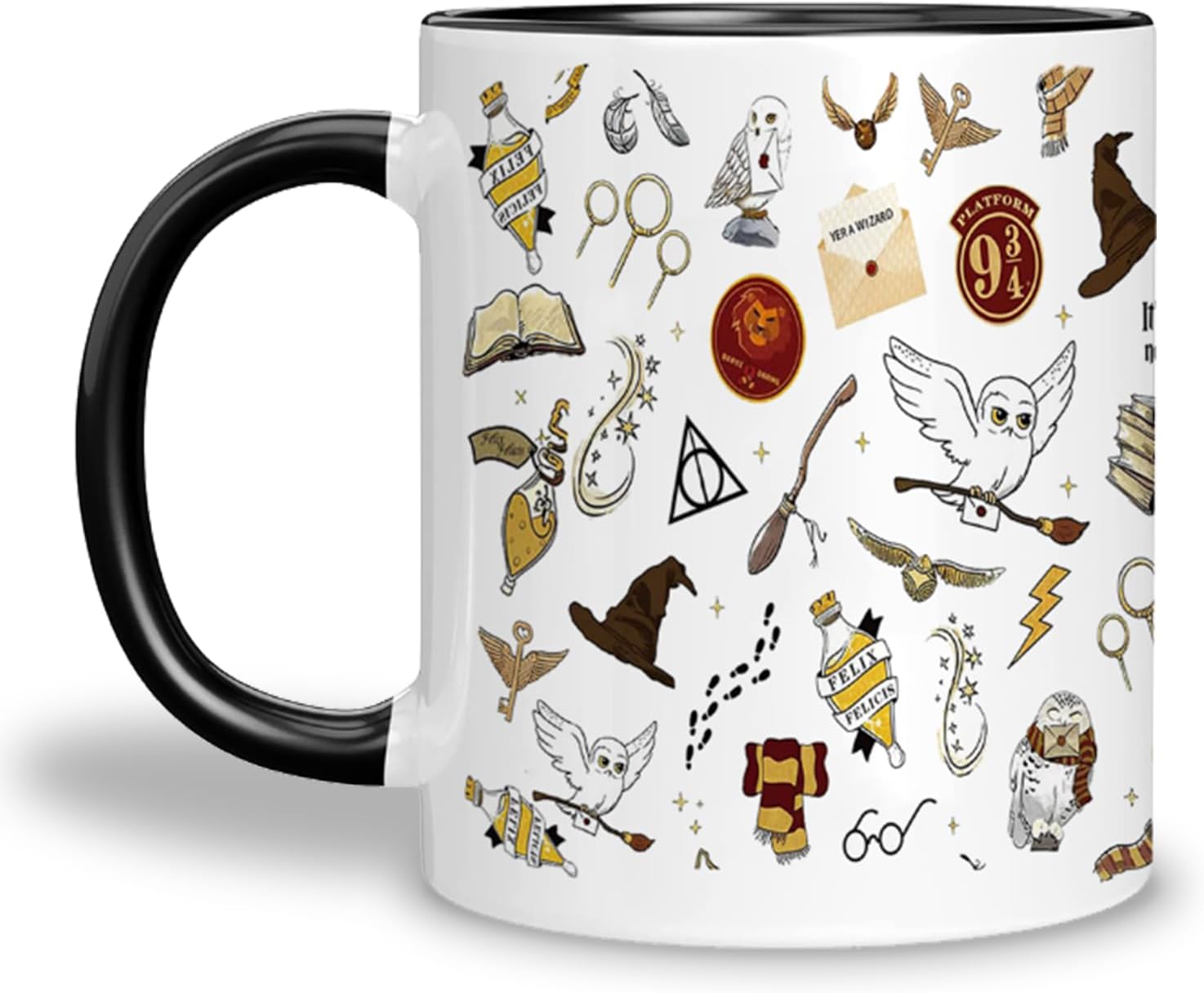 Detalle de Kaffeebecher mit Magischem Weltmuster – zweifarbige Keramik-Tasse, 350 ml, Geschenk für Romanliebhaber & Filmfans