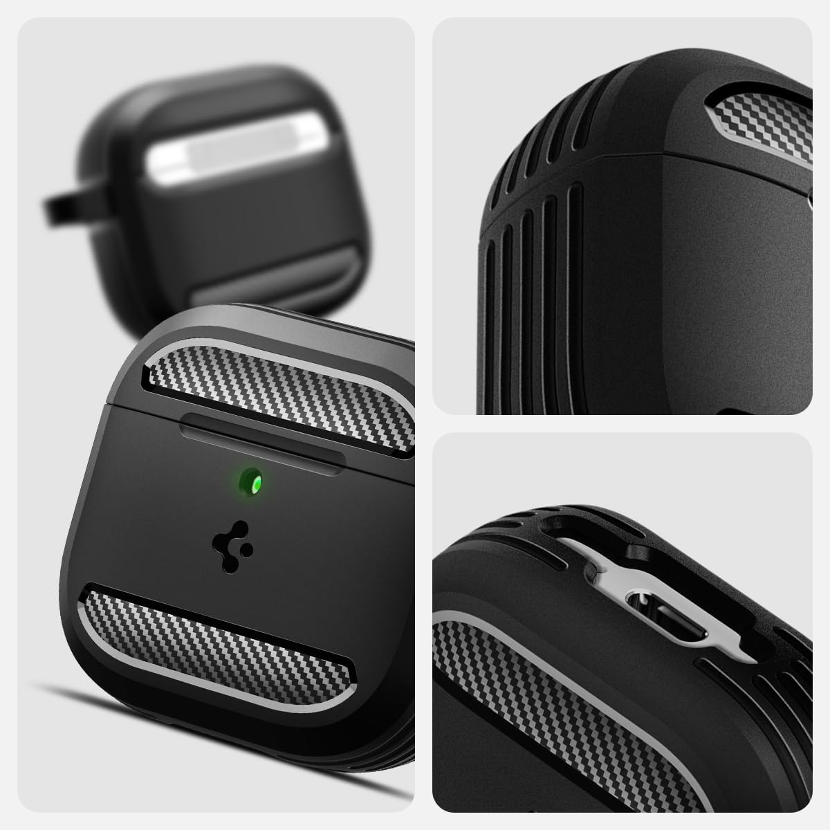 Thumbnail 6 de Spigen Rugged Armor coque pour AirPods 4 (2024) – noir mat