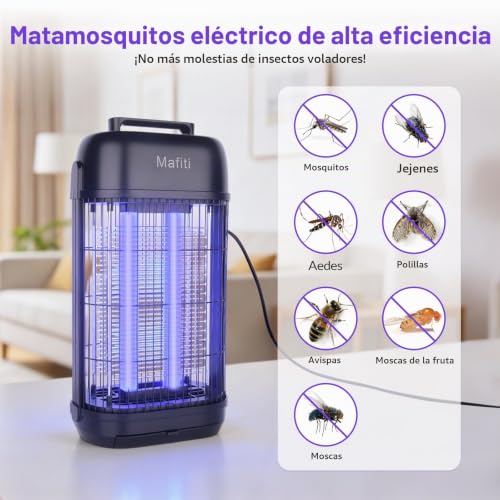 Detalle de Mafiti Matamoscas Eléctrico con Luz UV 20W | Trampa interior eficaz para moscas y otros insectos