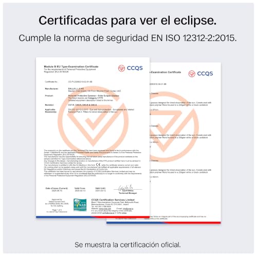 Detalle 2 de ORRO Gafas para Eclipse Solar 37 mm — Pack 2/6/12/50, negras, certificadas EN ISO 12312-2:2015 y CE