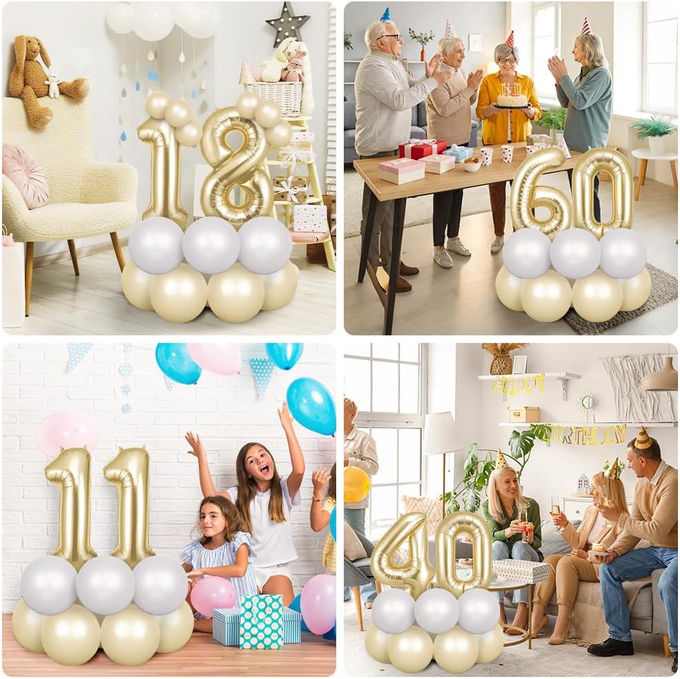 Thumbnail 6 de OFFCUP Ballon d’anniversaire 30 ans Or Clair – ballon numéroté auto-obturant 101 cm (foil) pour fête