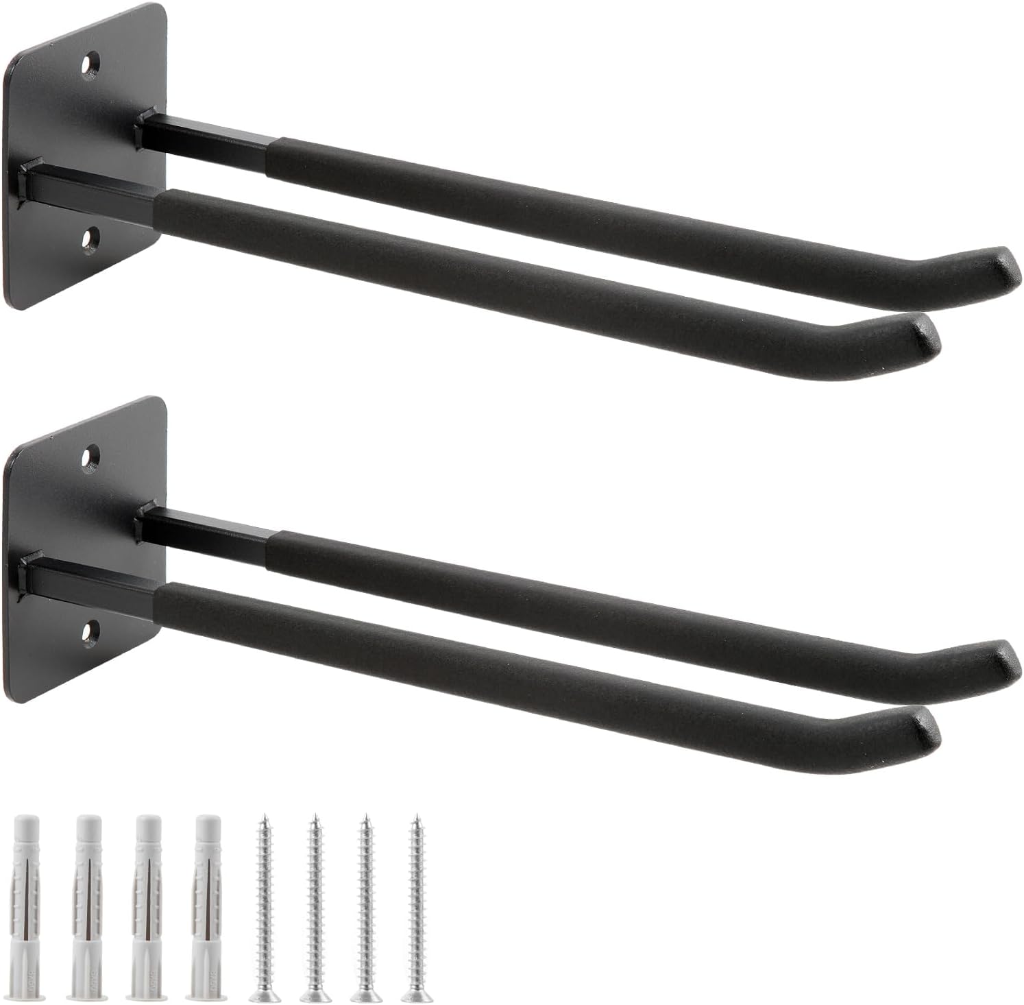 Garagenhaken Doppelhaken 4er‑Pack 32 cm 80 kg