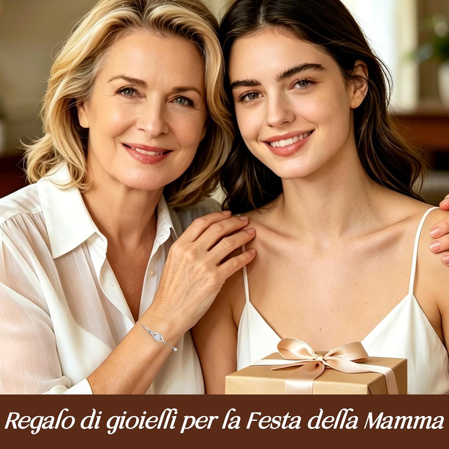 Thumbnail 1 de Louisa Secret Bracciale Donna con Moissanite Cuore Infinito – Oro 18K e confezione regalo