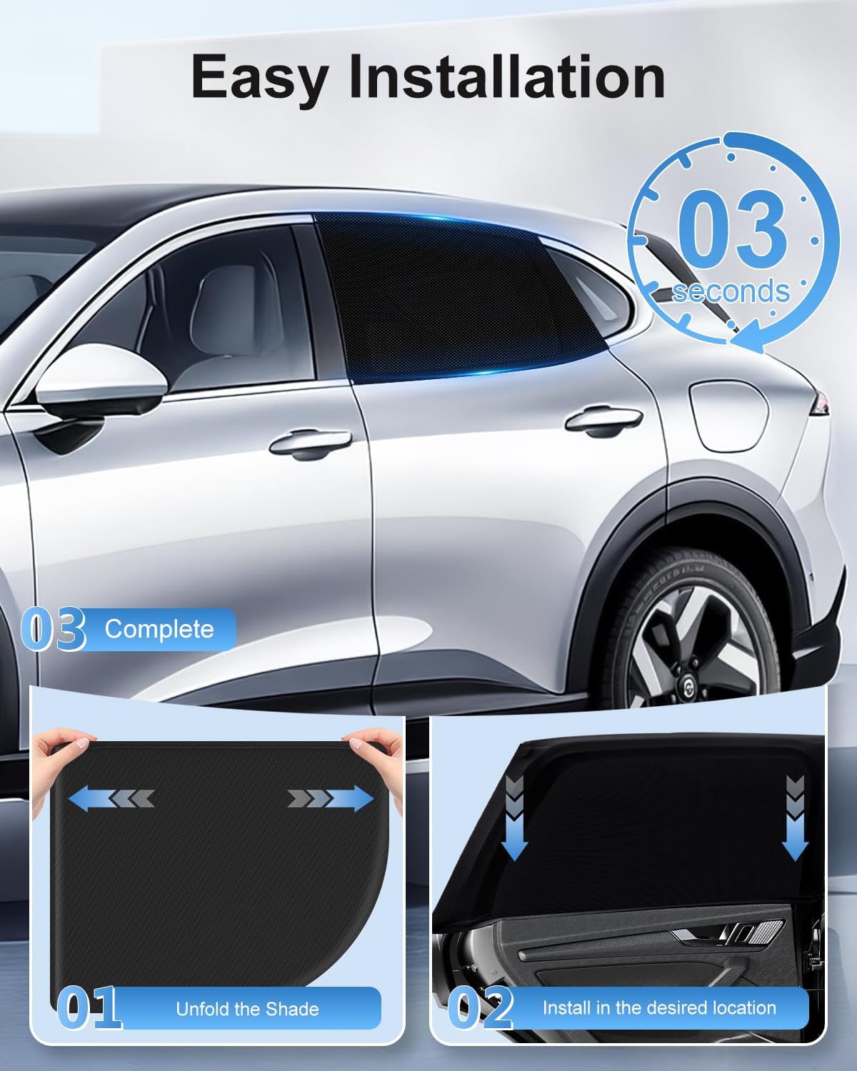 Detalle de PEMOTech car window shades 2 pack 39.8in