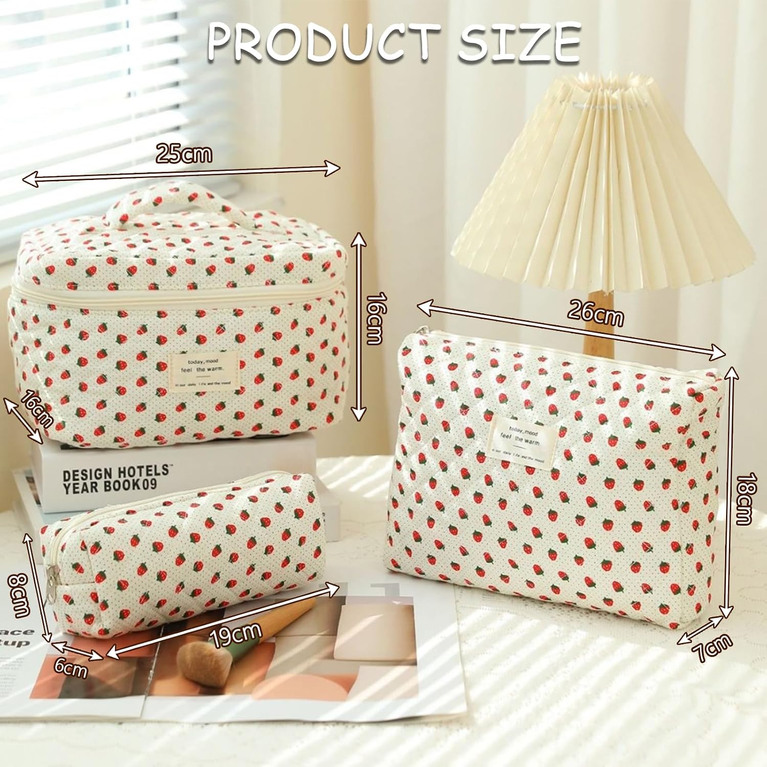 Thumbnail 1 de Aucuu Grande Trousse de Maquillage – Lot de 3 Trousse de Toilette Femme Voyage en Coton