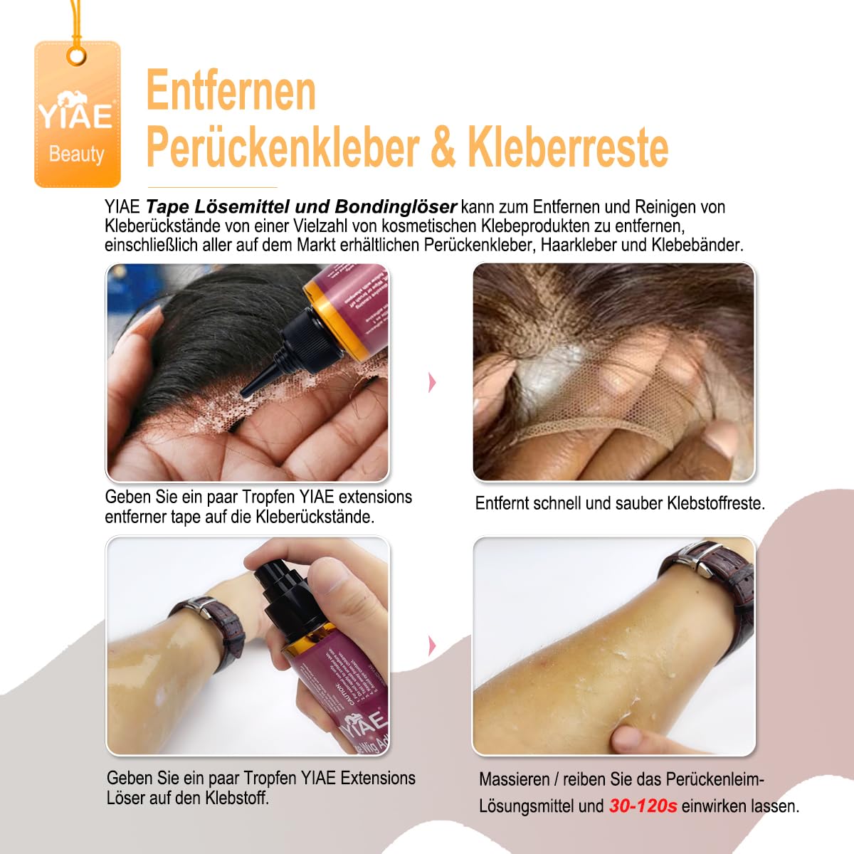 Thumbnail 6 de YIAE Bonding Löser für Extensions (150 ml) – Schnelle, schonende Tape- und Kleberentfernung