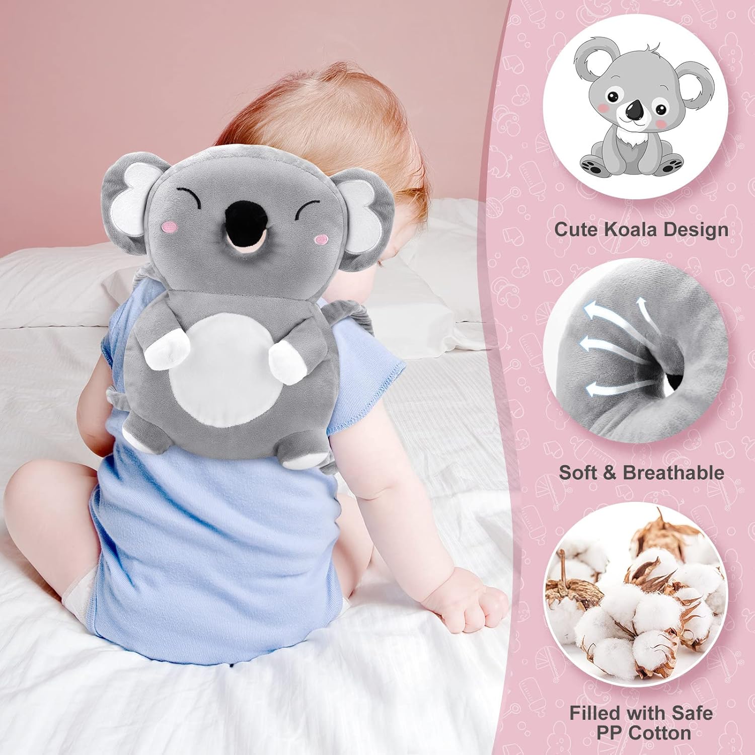 Thumbnail 1 de Afufu Protection de Tête de Bébé pour les Bébés Marchants (4 à 24 mois) – Coussin doux, réglable et sac à dos protecteur