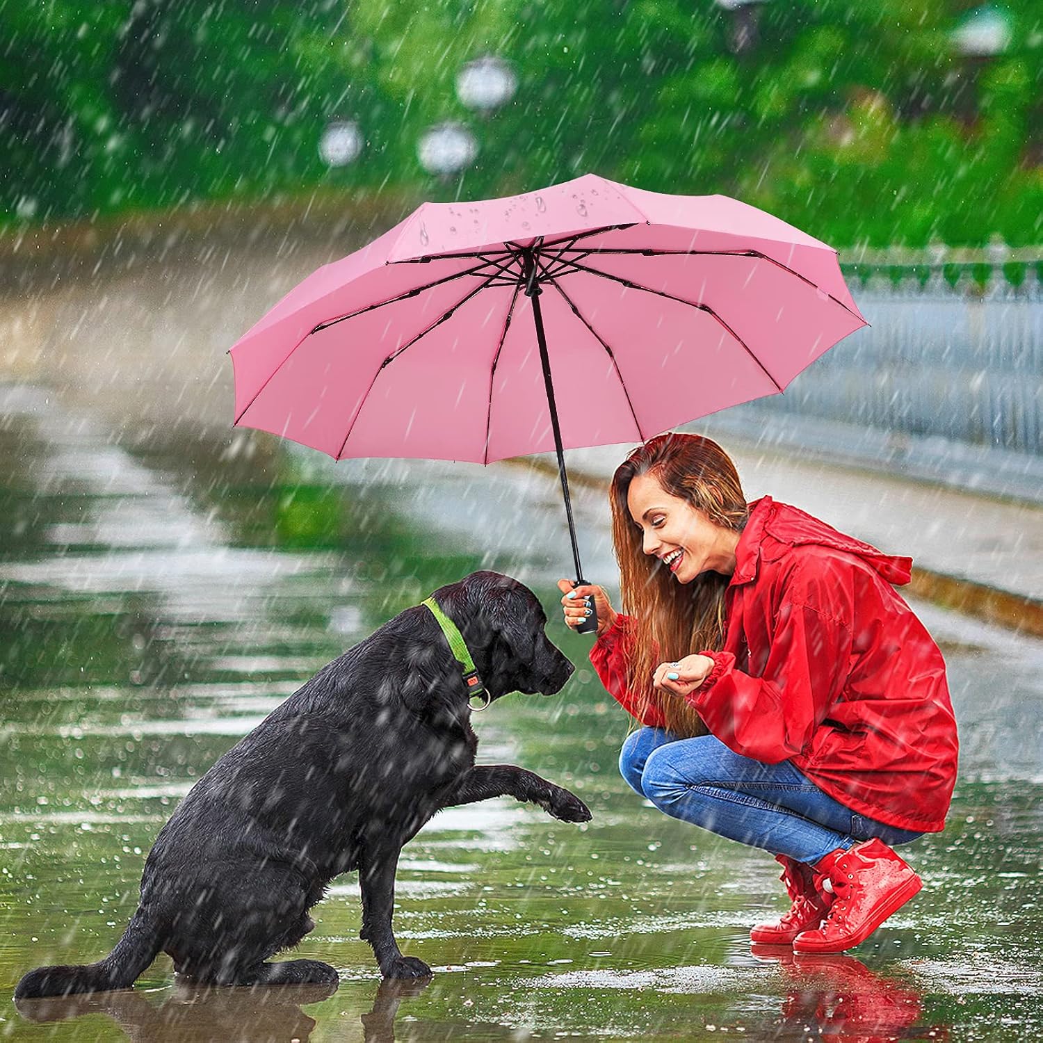 Thumbnail 5 de ZOMAKE Parapluie Pliant Résistant au Vent – Mini Noir, 32 cm, 10 Côtes et Ouverture Automatique