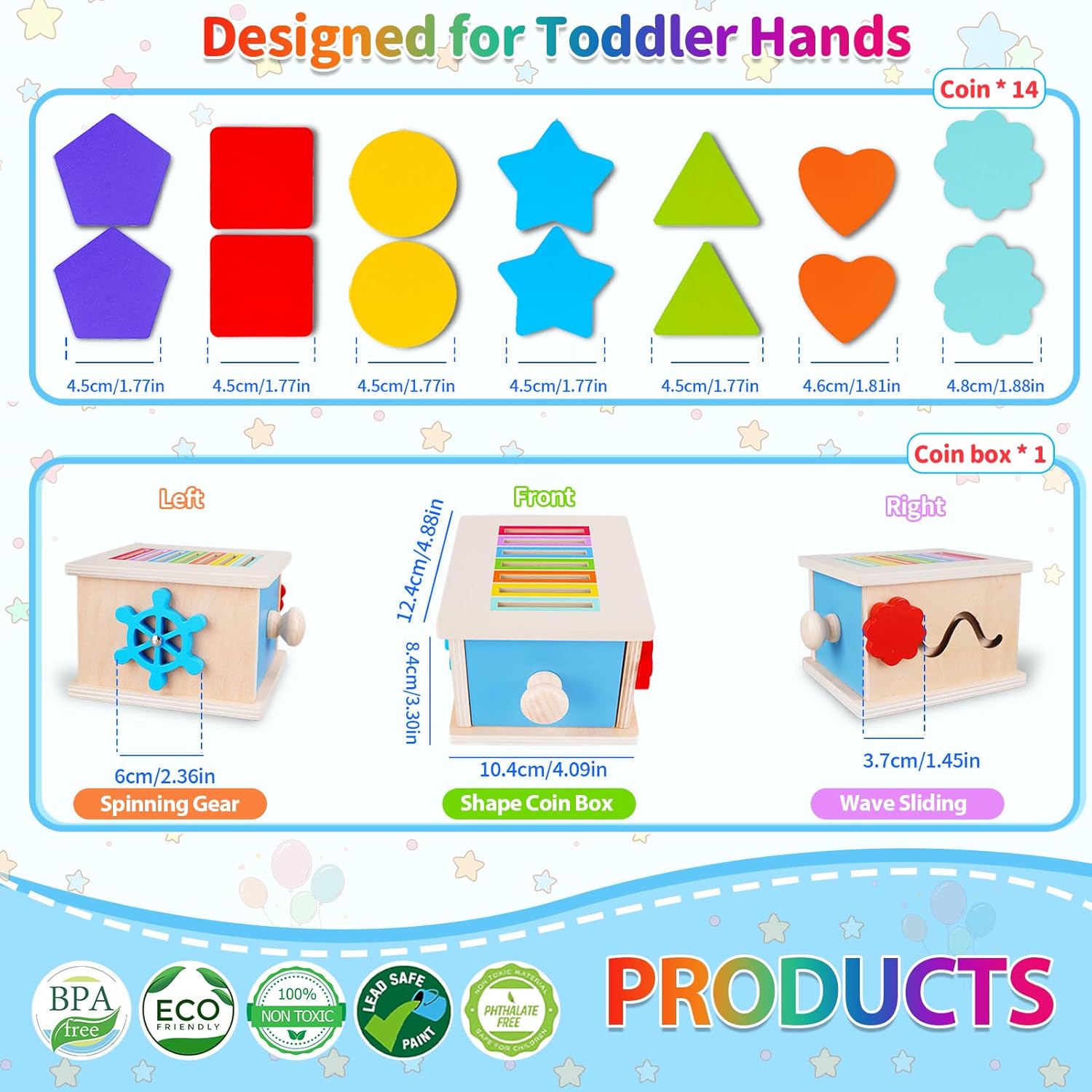 Thumbnail 4 de FCSONU Montessori Coin Box Toys for Toddlers