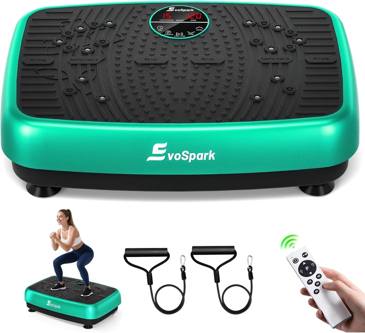 Detalle de EvoSpark Vibration Plate Exercise Machine, Dual Motors, 450 lb Capacity