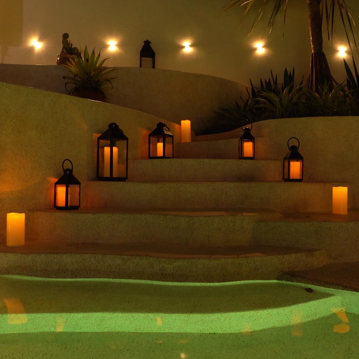 Detalle de AMAGIC Outdoor Flammenlose Kerze 15 cm