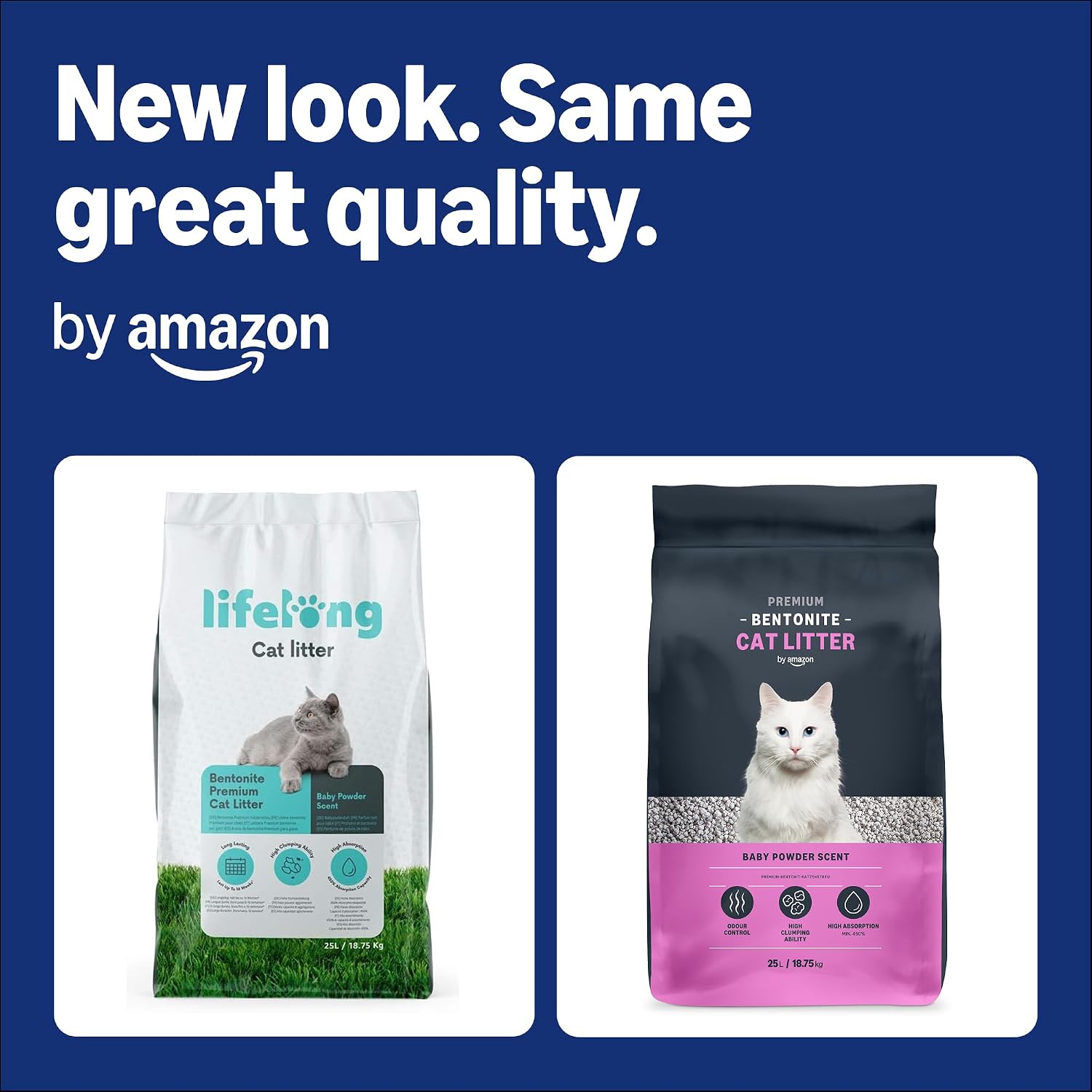 Detalle 2 de By Amazon Bentonite Premium Cat Litter with Baby Powder Scent, 25L
