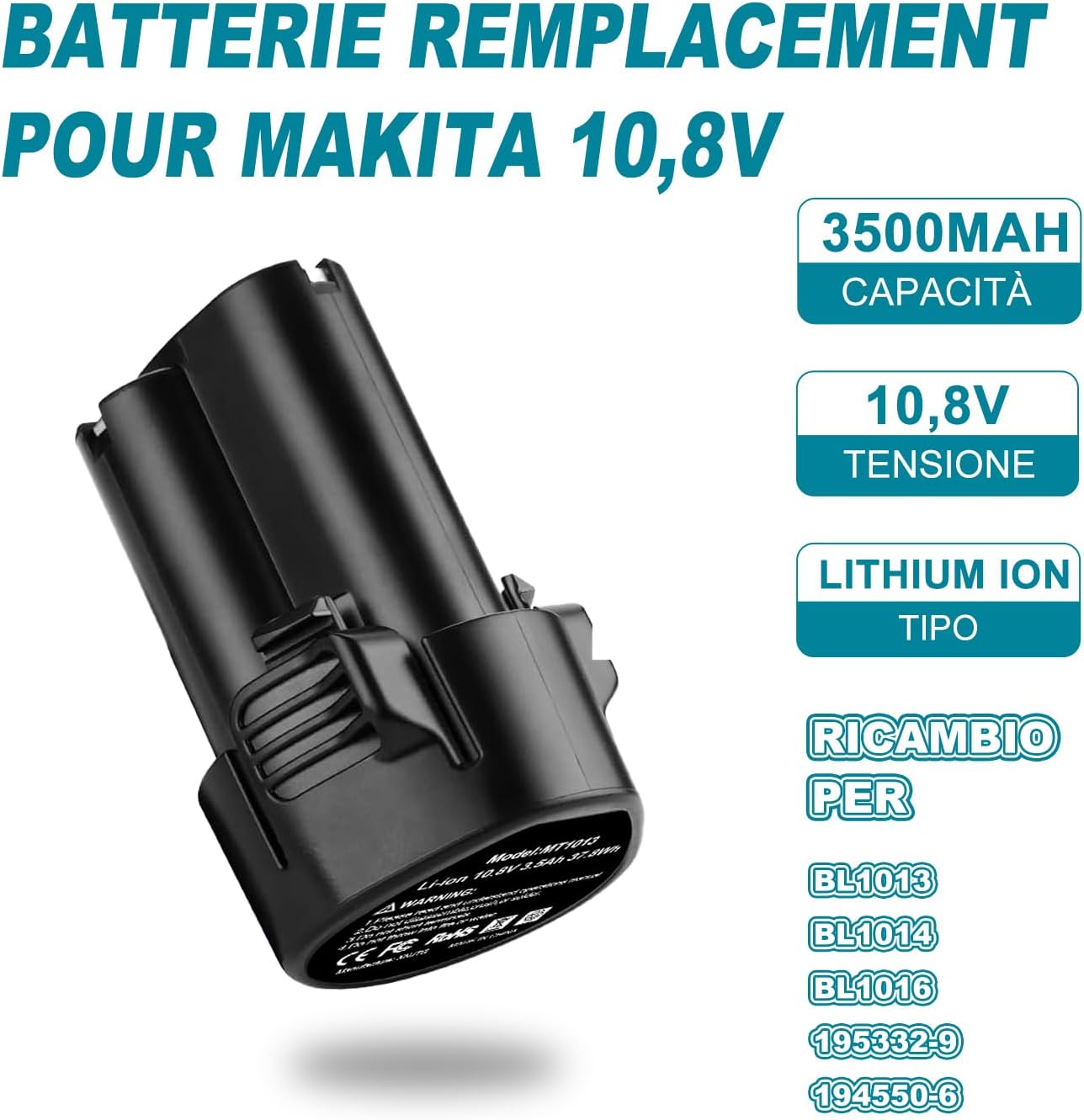 Thumbnail 1 de XNJTG Batteria 10.8V 3500mAh (2 pezzi) per Makita – BL1013/BL1014 e altri modelli