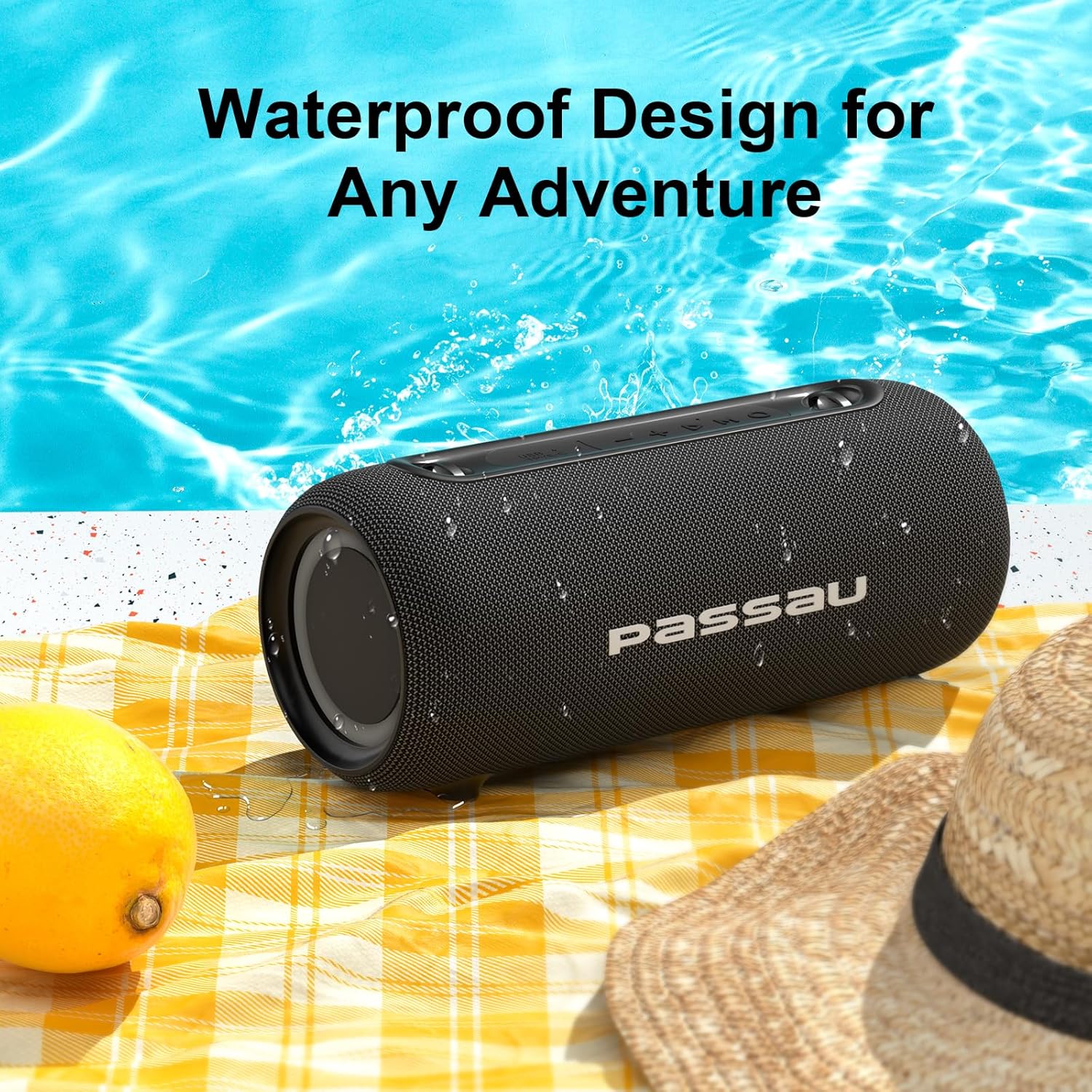 Thumbnail 6 de Passau Portable Bluetooth Speakers 40W Peak (BT 5.3) with Passive Radiators, IPX5, RGB Lights, Adjustable Strap