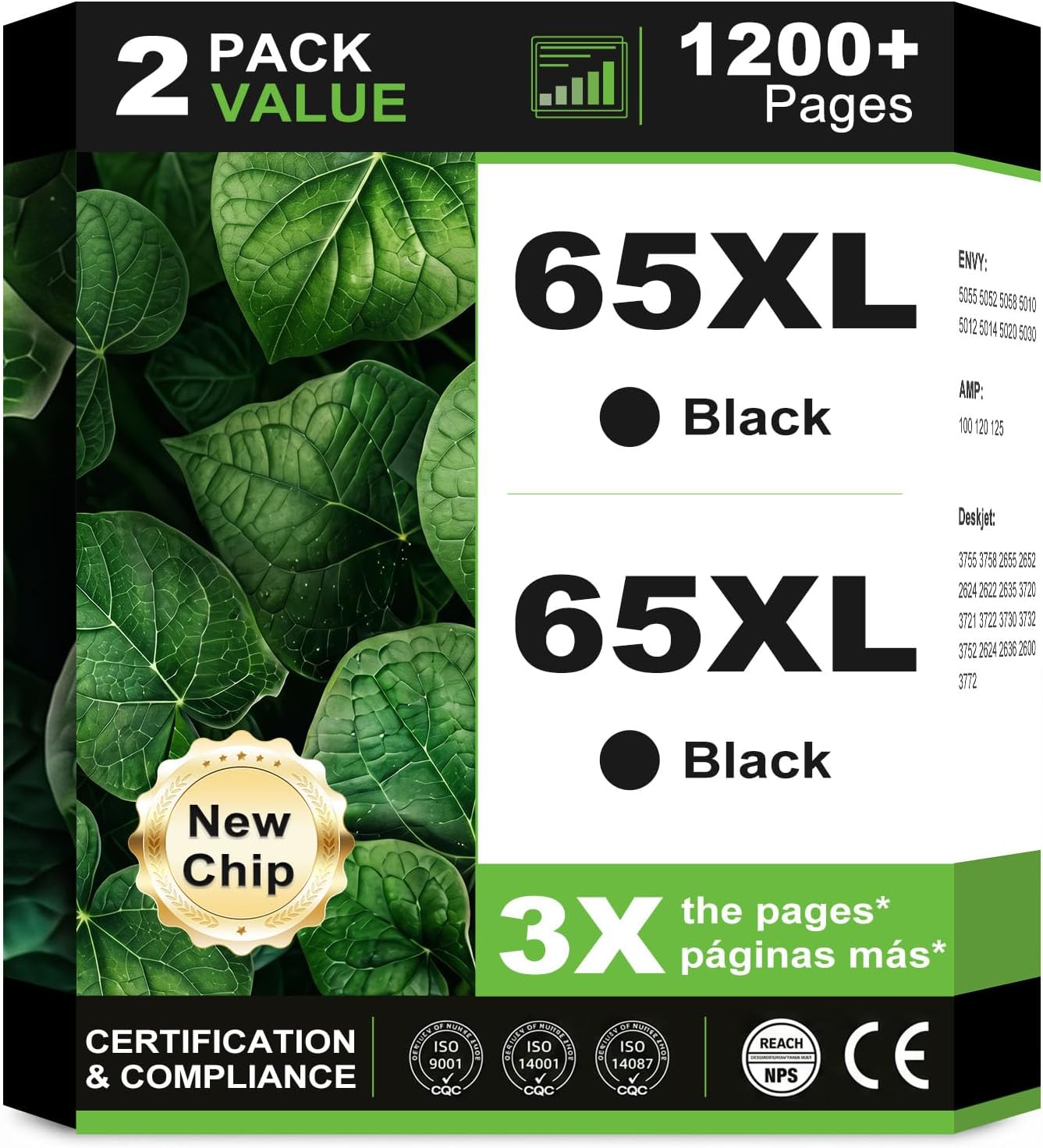 Detalle de 65XL black ink cartridges, 2-pack