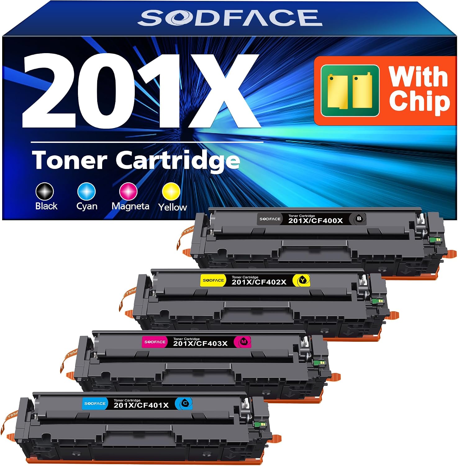 Detalle de SODFACE 201X 201A Compatible Toner 4-Pack 🖨