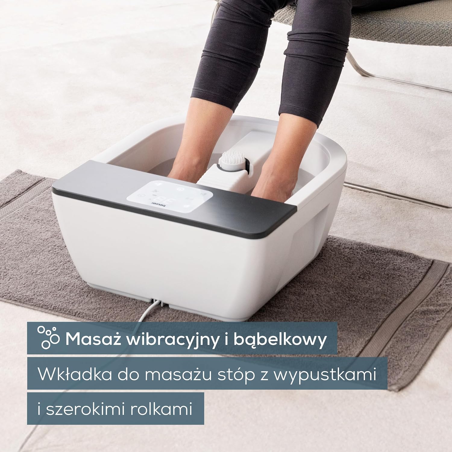 Detalle de Beurer FB 60 – wanna do stóp z masażem bąbelkowym i wibracyjnym, grzaniem do 48°C