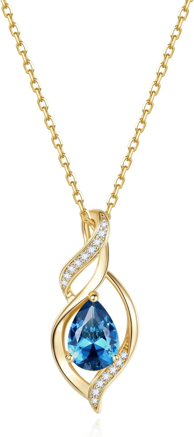 Thumbnail 5 de FANCIME 14ct Gold Plated Teardrop September Birthstone Necklace for Women