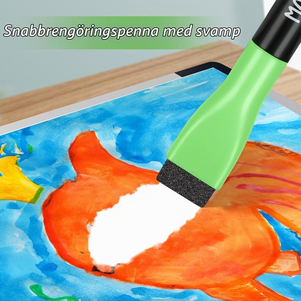 Detalle 2 de OFFCUP magnetiska whiteboardpennor, 16-pack i flera färger med radergummi