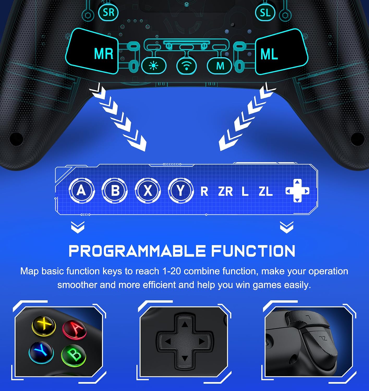 Detalle de Switch 2 Controller with RGB and 1000mAh Battery