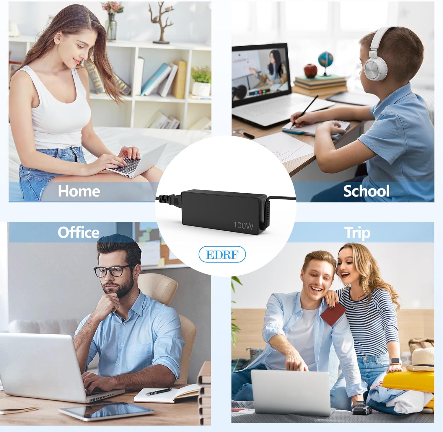 Thumbnail 6 de 100W USB-C Laptop Charger for Lenovo ThinkBook/ThinkPad/IdeaPad/Yoga — Fast 100W Power for Travel