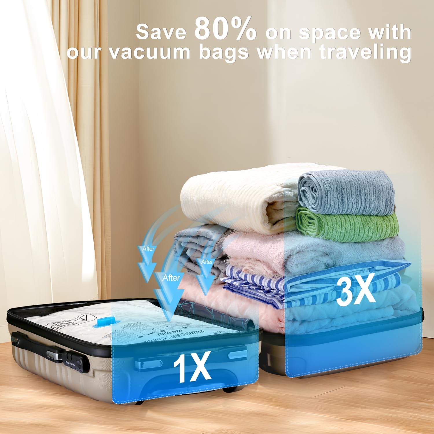 Thumbnail 4 de UPGOGO Travel Vacuum Bags 6 Pack