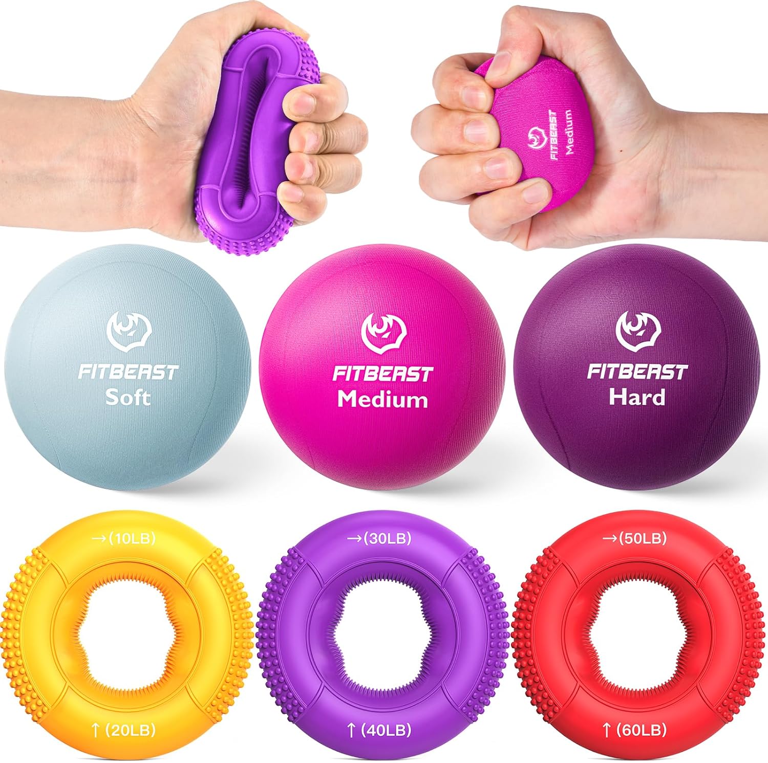 FitBeast Handkrafttrainer kompakt 6‑Teiliges Set