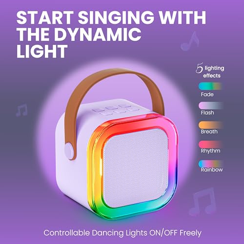 Thumbnail 6 de Ankuka Karaoke Machine for Kids & Adults (Purple) – Portable Bluetooth Speaker with 2 Microphones