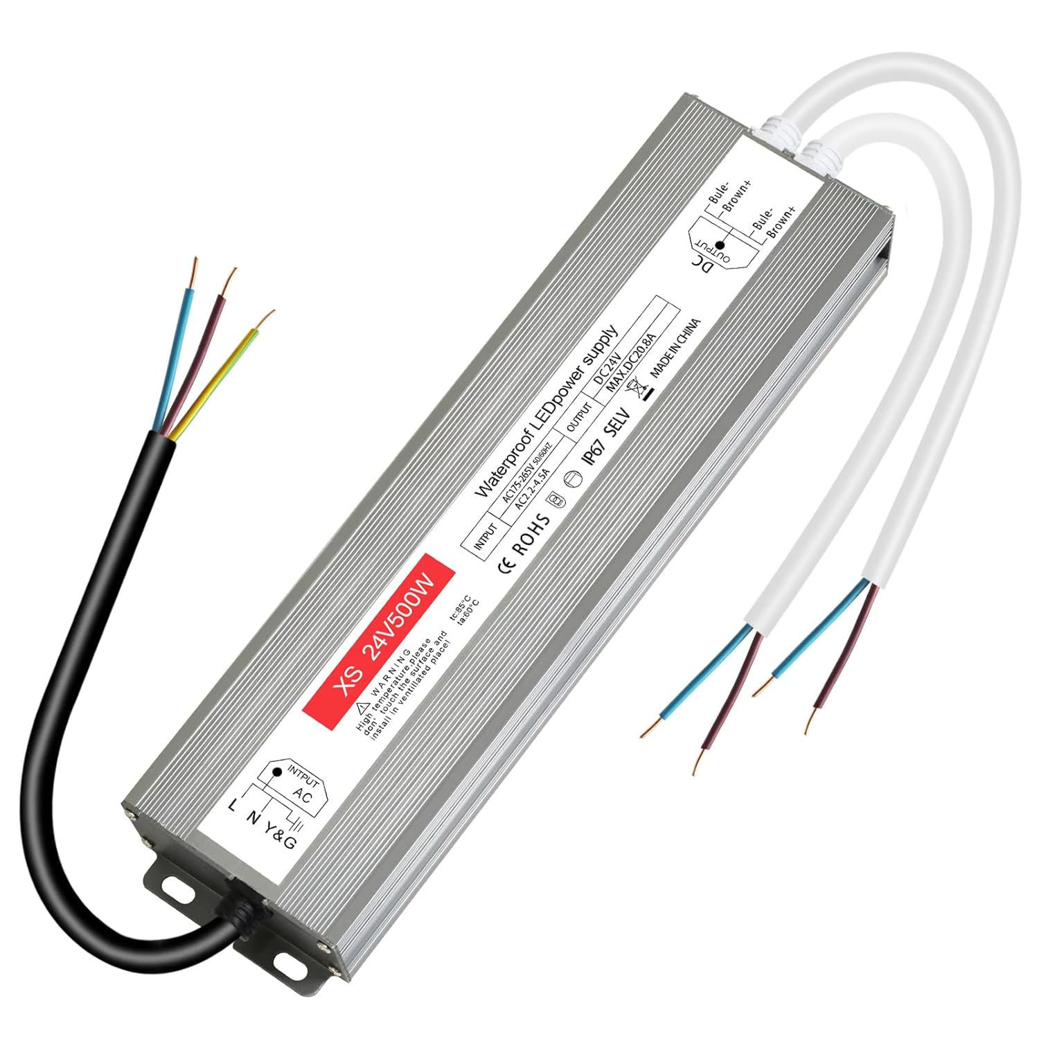 Transformador LED IP67 24V 500W para tiras y bombillas⚡