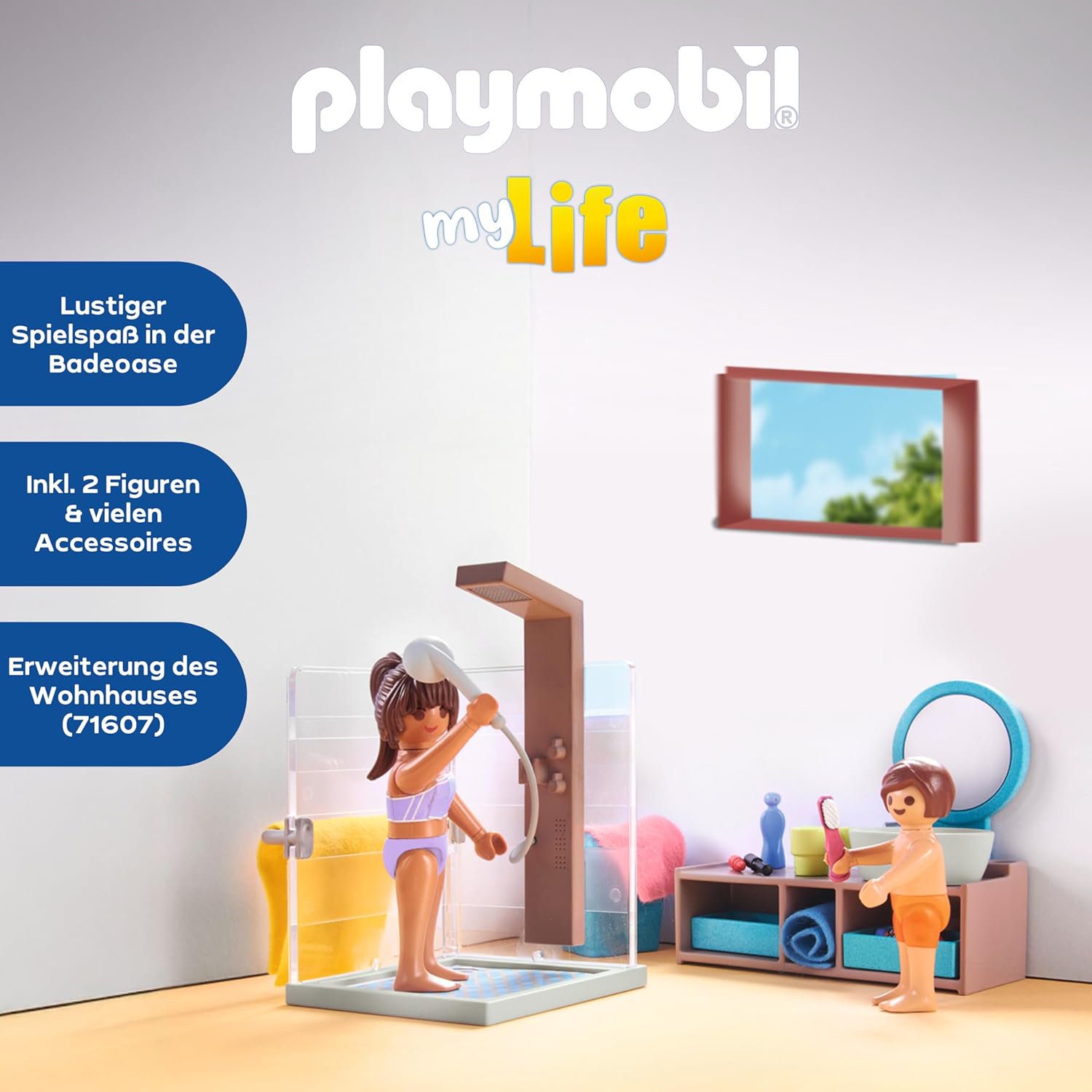 Thumbnail 2 de PLAYMOBIL MyLife 71611 Badezimmer mit 2 Figuren und Zubehör (ab 4 Jahren)