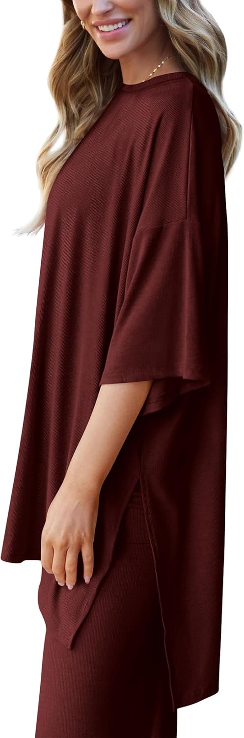 Thumbnail 3 de PRETTYGARDEN Two-Piece Lounge Set for Women (knit tracksuit top and wide-leg pants)