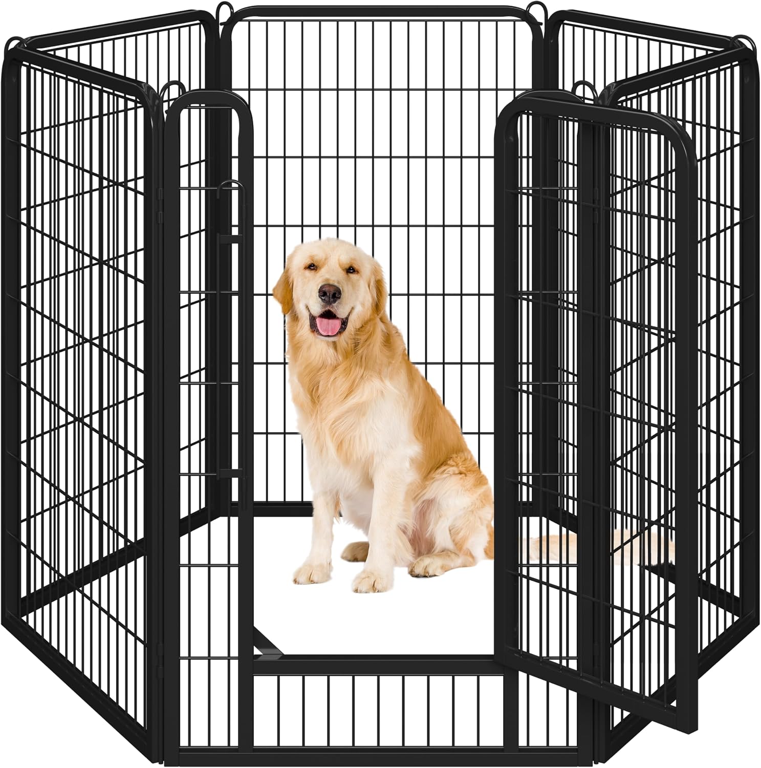 Detalle 2 de Yaheetech Recinto per Cani Grande 8 Pannelli 80 x 100 cm – Recinzione pieghevole in ferro, per interni ed esterni