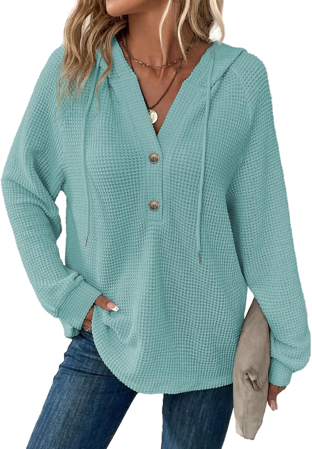 Thumbnail 1 de Dokotoo Waffle Knit Hooded Pullover for Women
